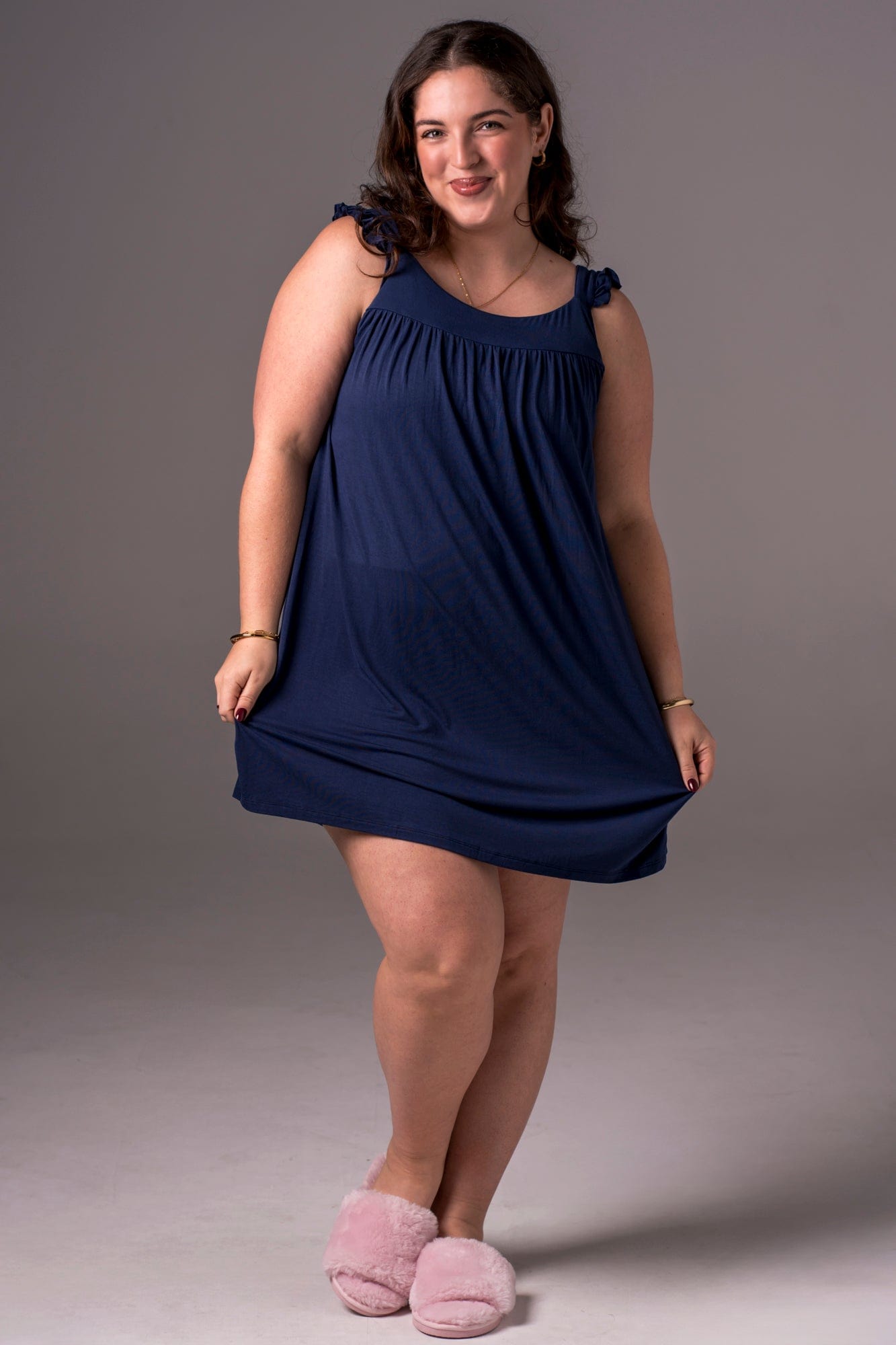 Navy Bamboo Pyjama Dress