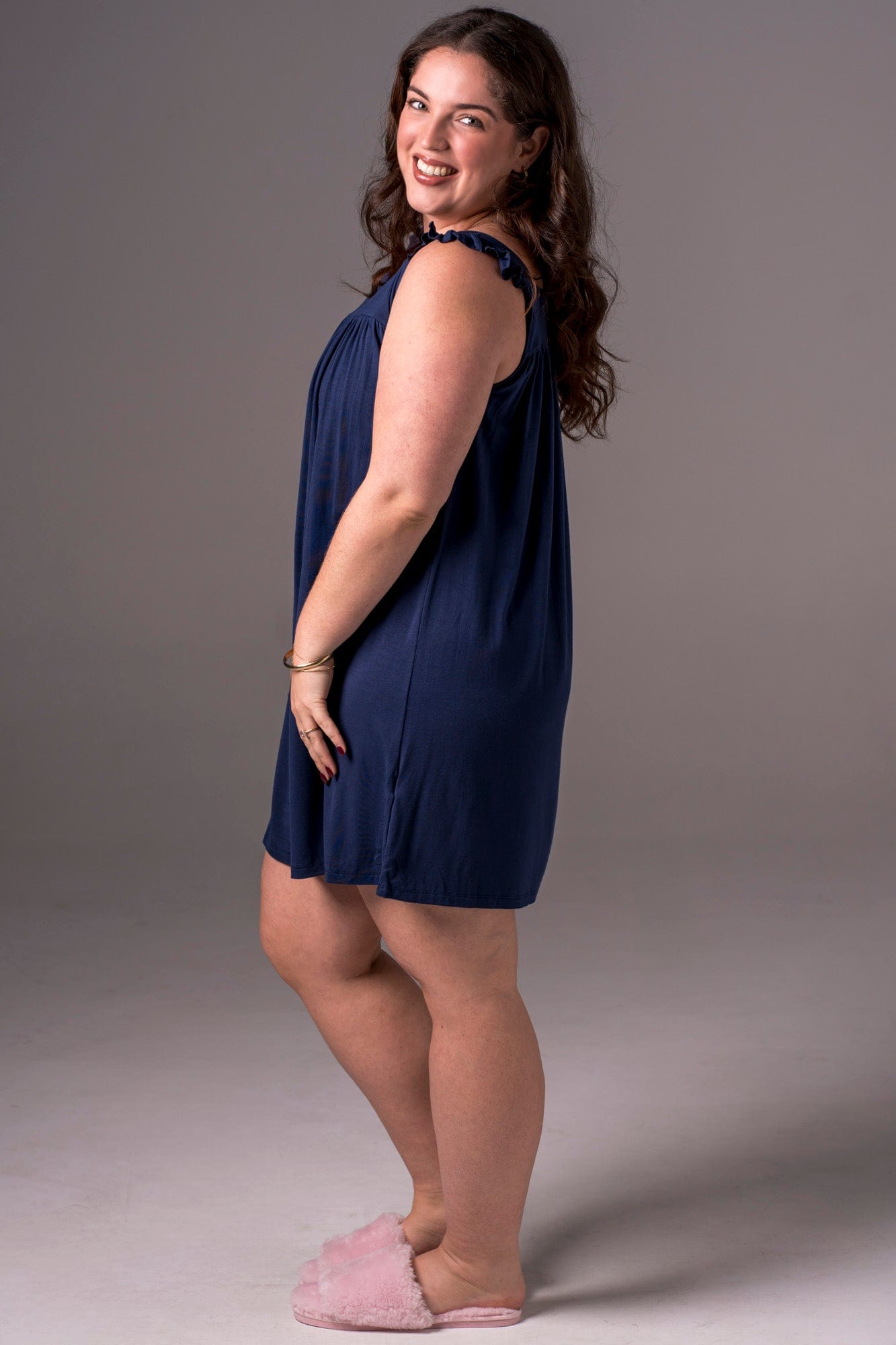 Navy Bamboo Pyjama Dress