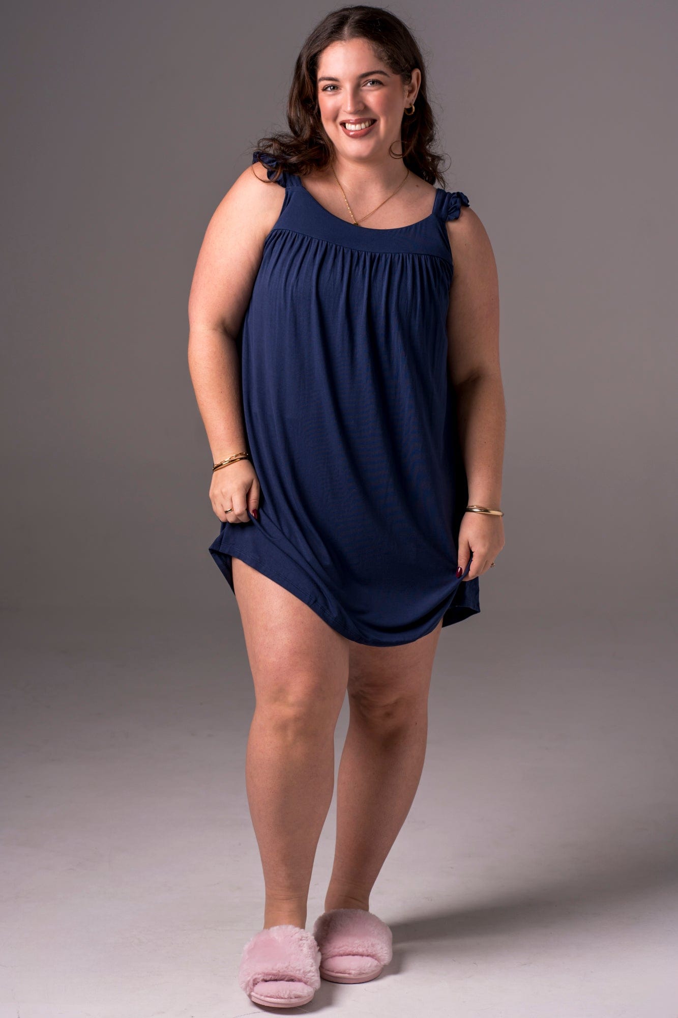 Navy Bamboo Pyjama Dress