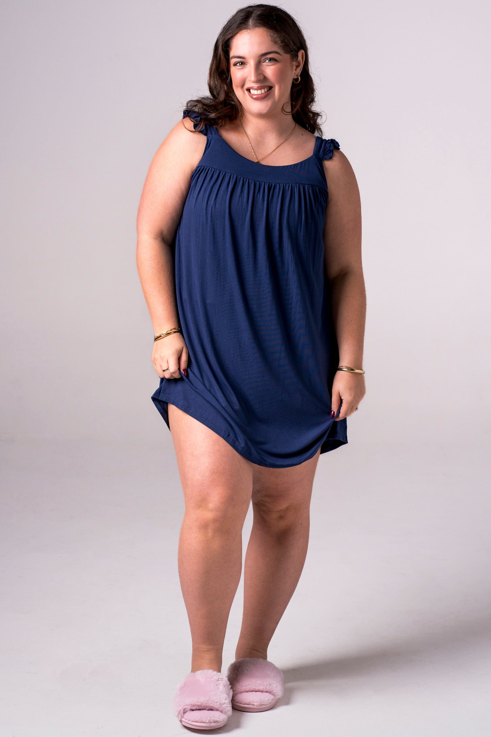 Navy Bamboo Pyjama Dress