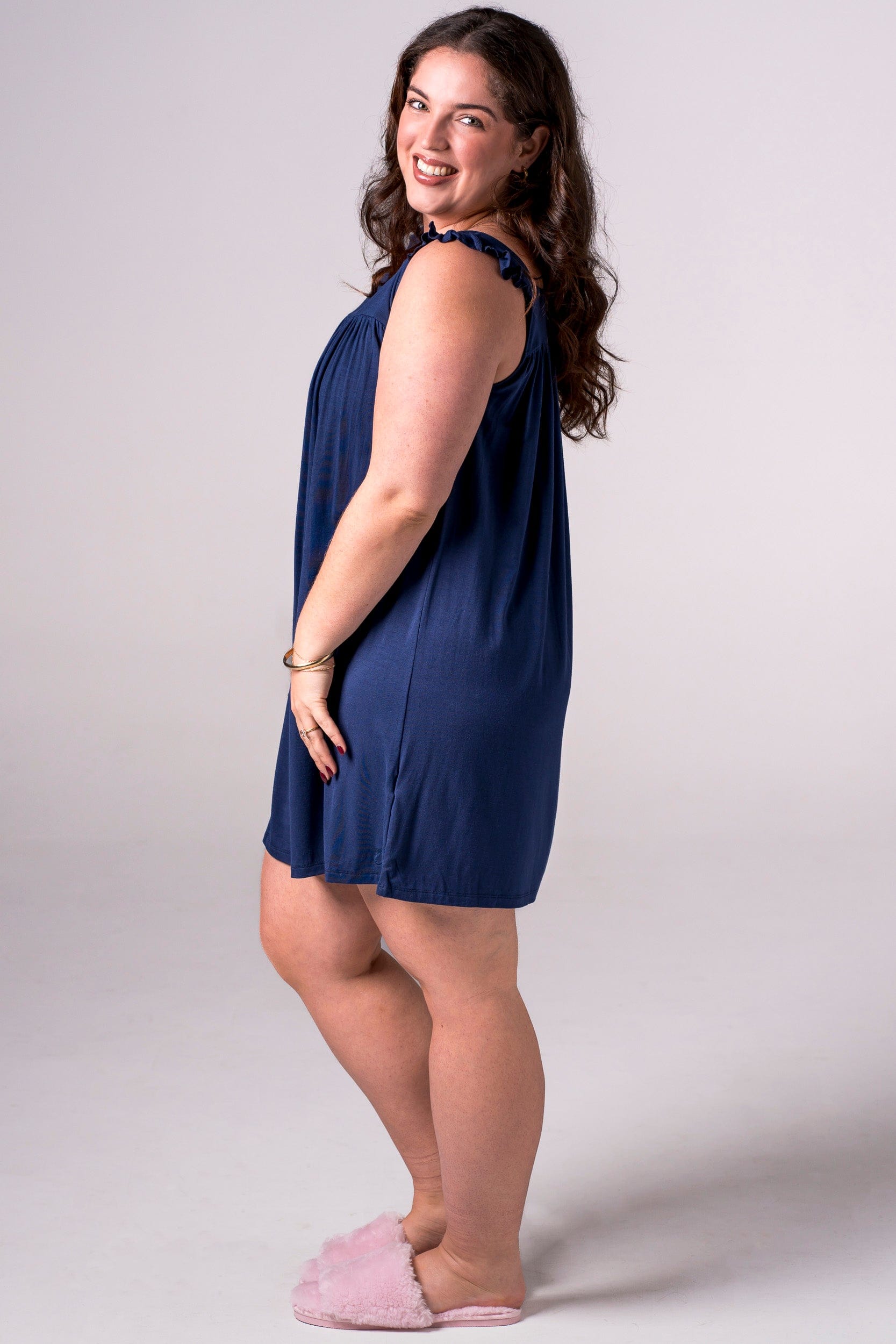 Navy Bamboo Pyjama Dress