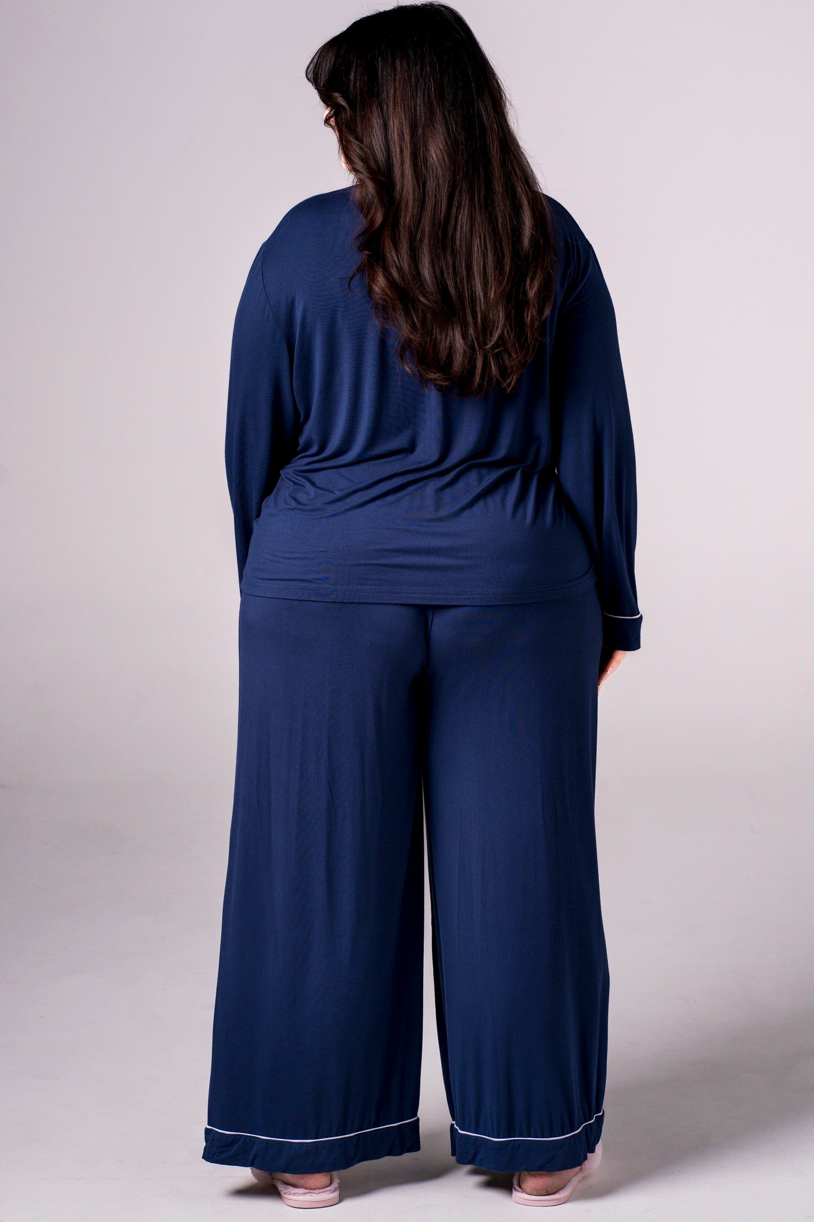 Navy Bamboo Pyjama Long Set