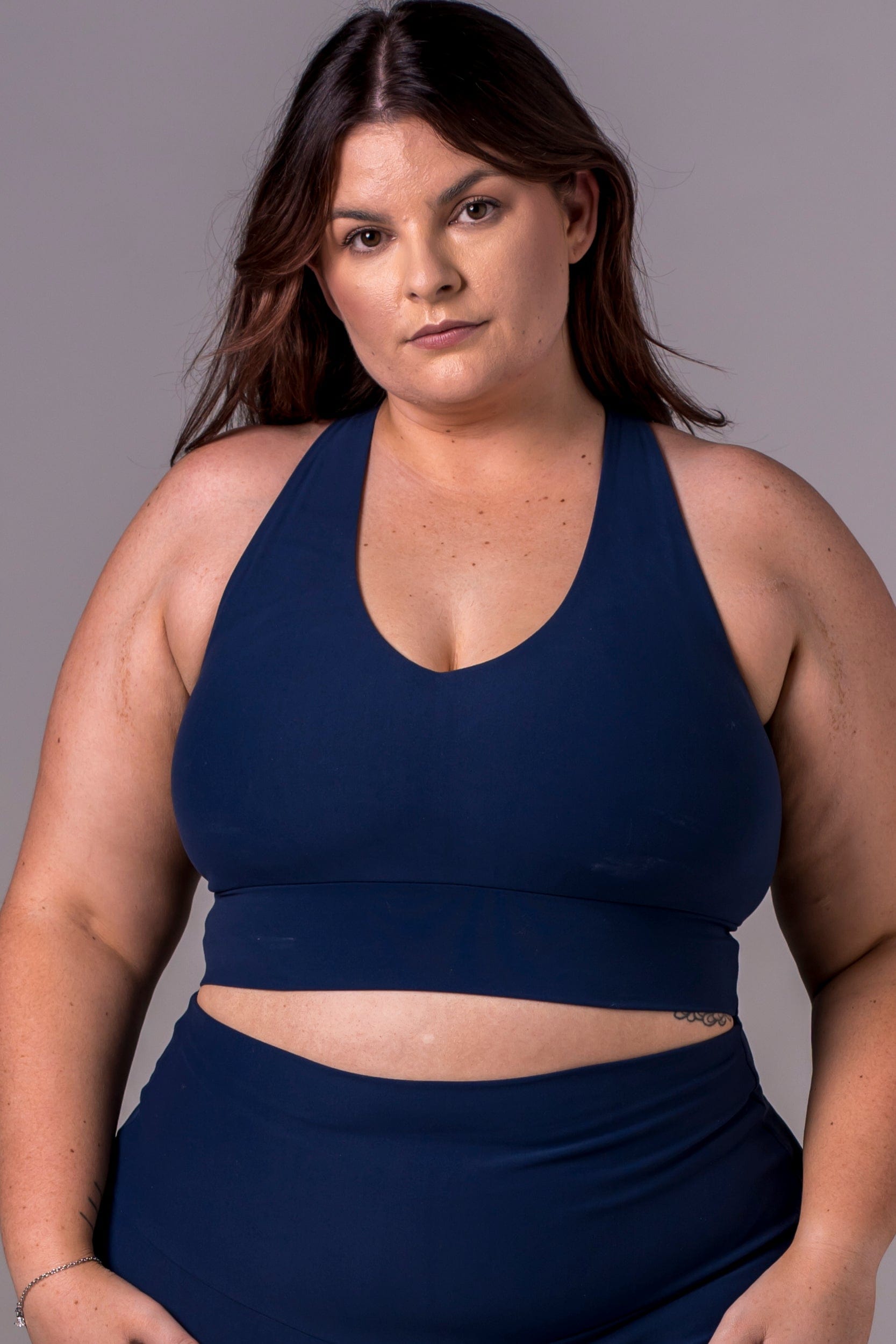 Navy Dynamic Sports Crop