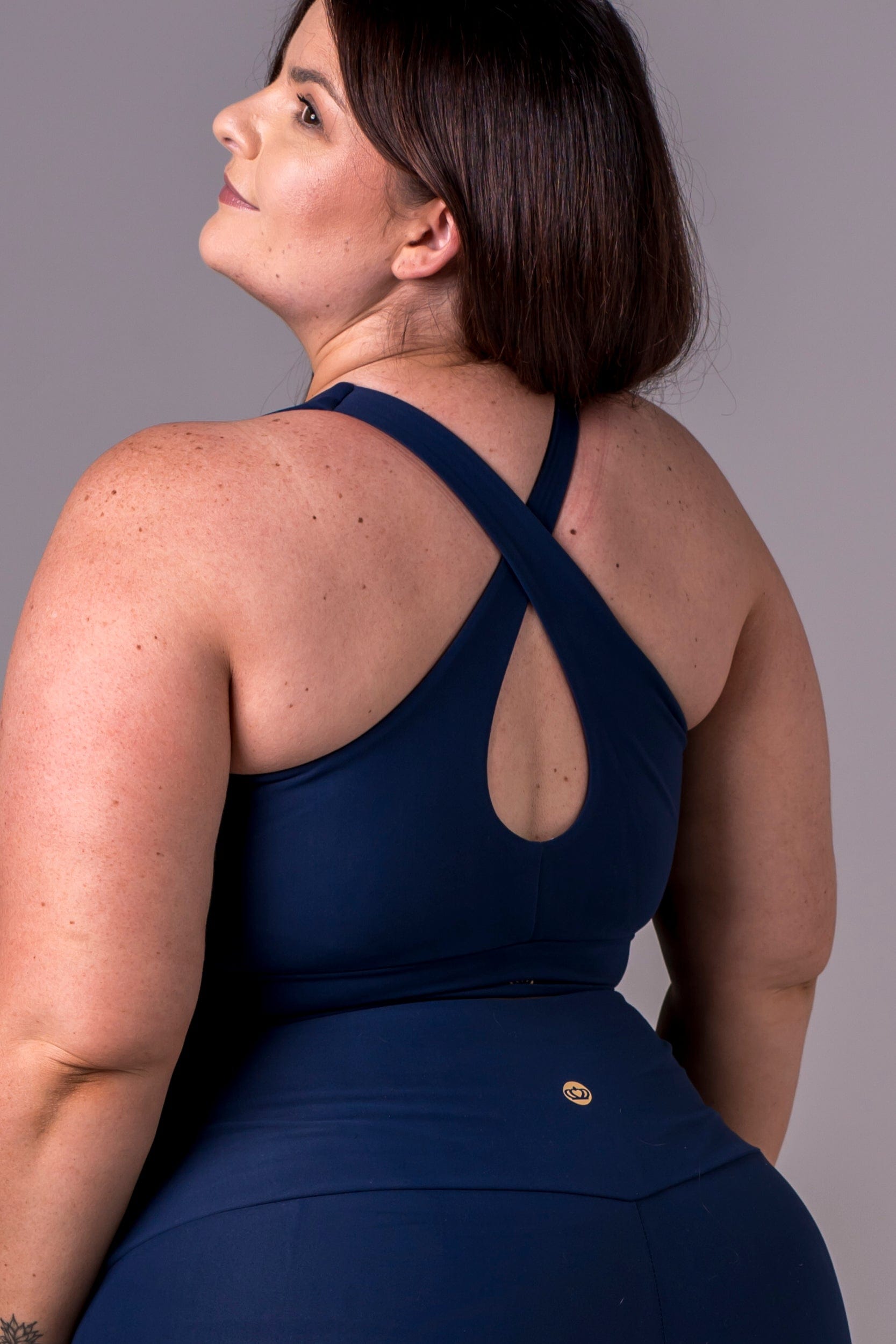 Navy Dynamic Sports Crop