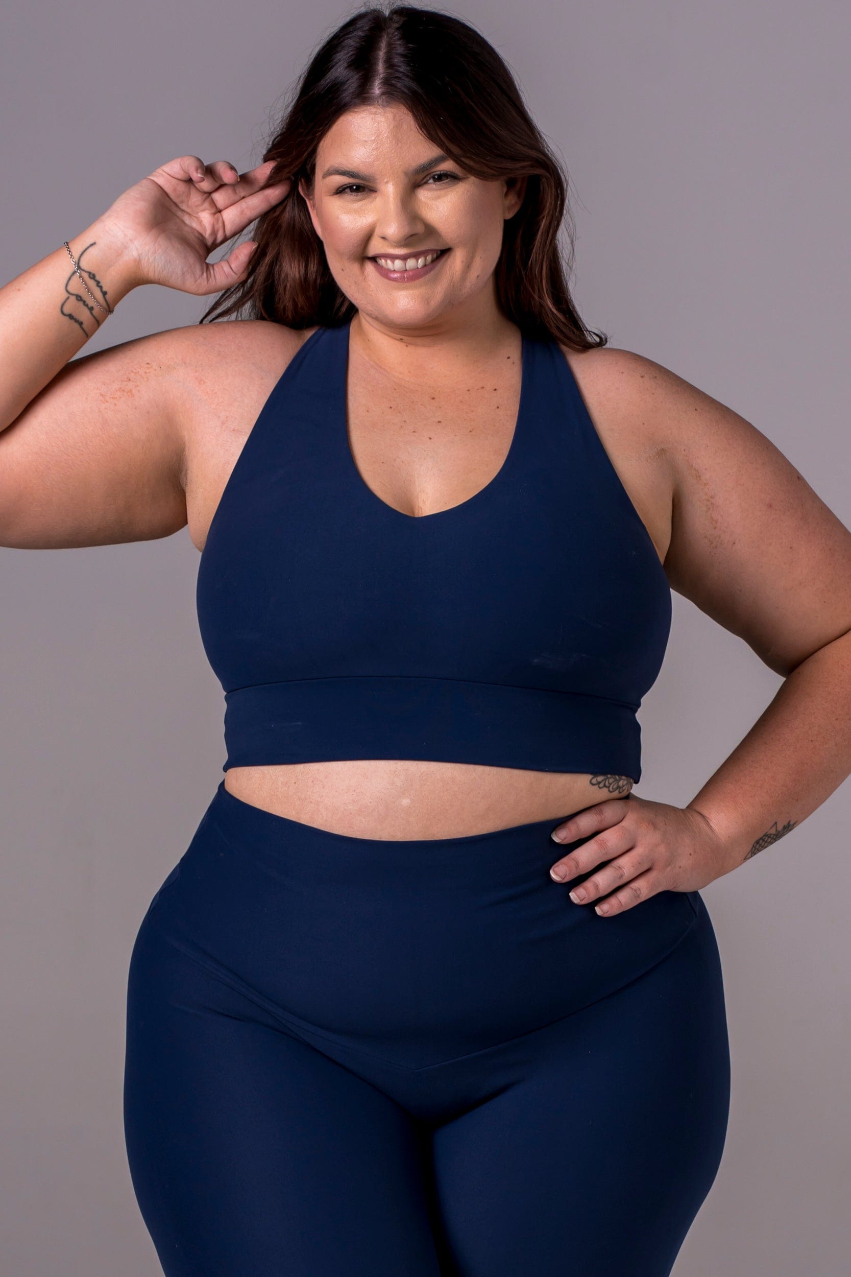 Navy Dynamic Sports Crop