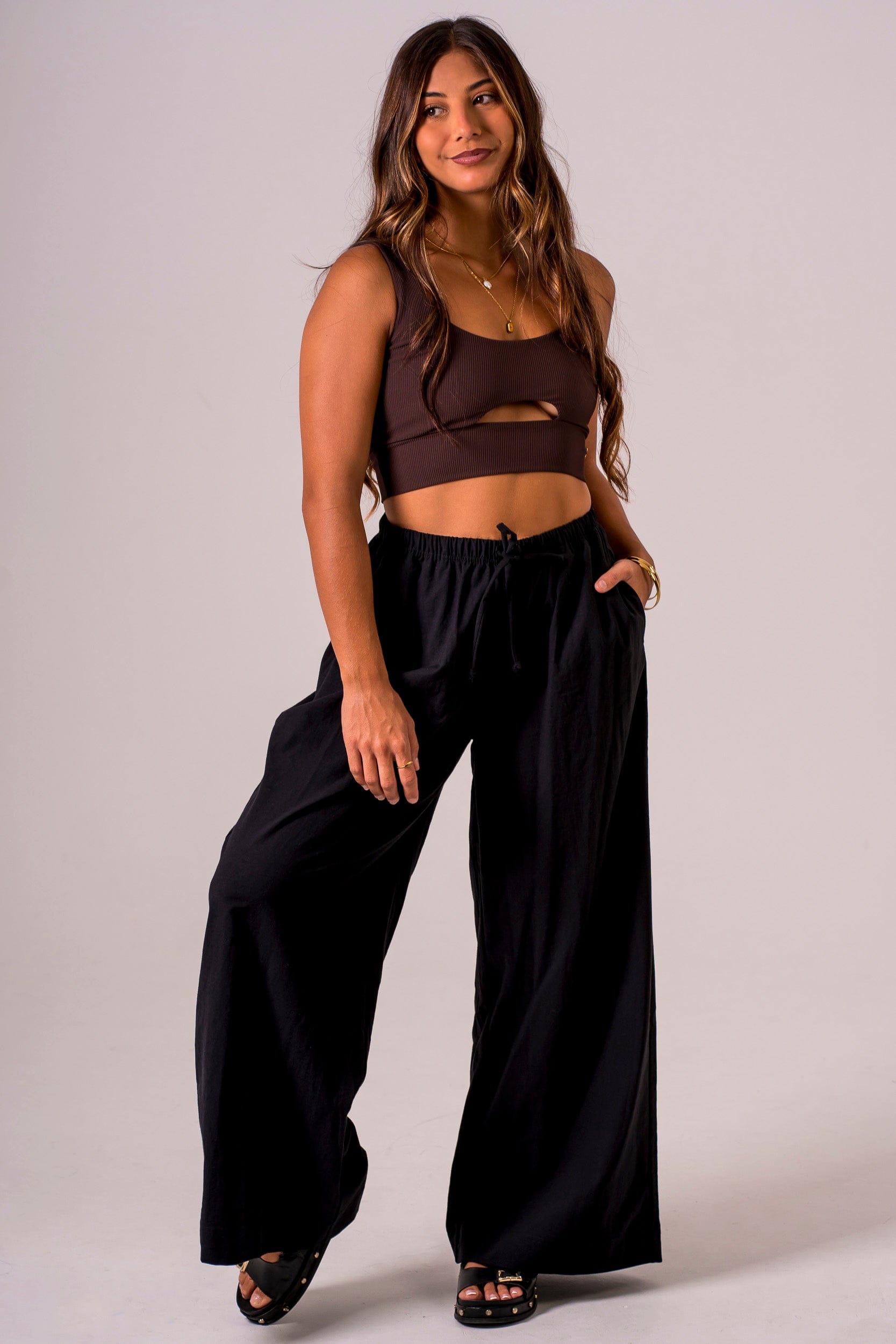 Night Linen Blend Pants