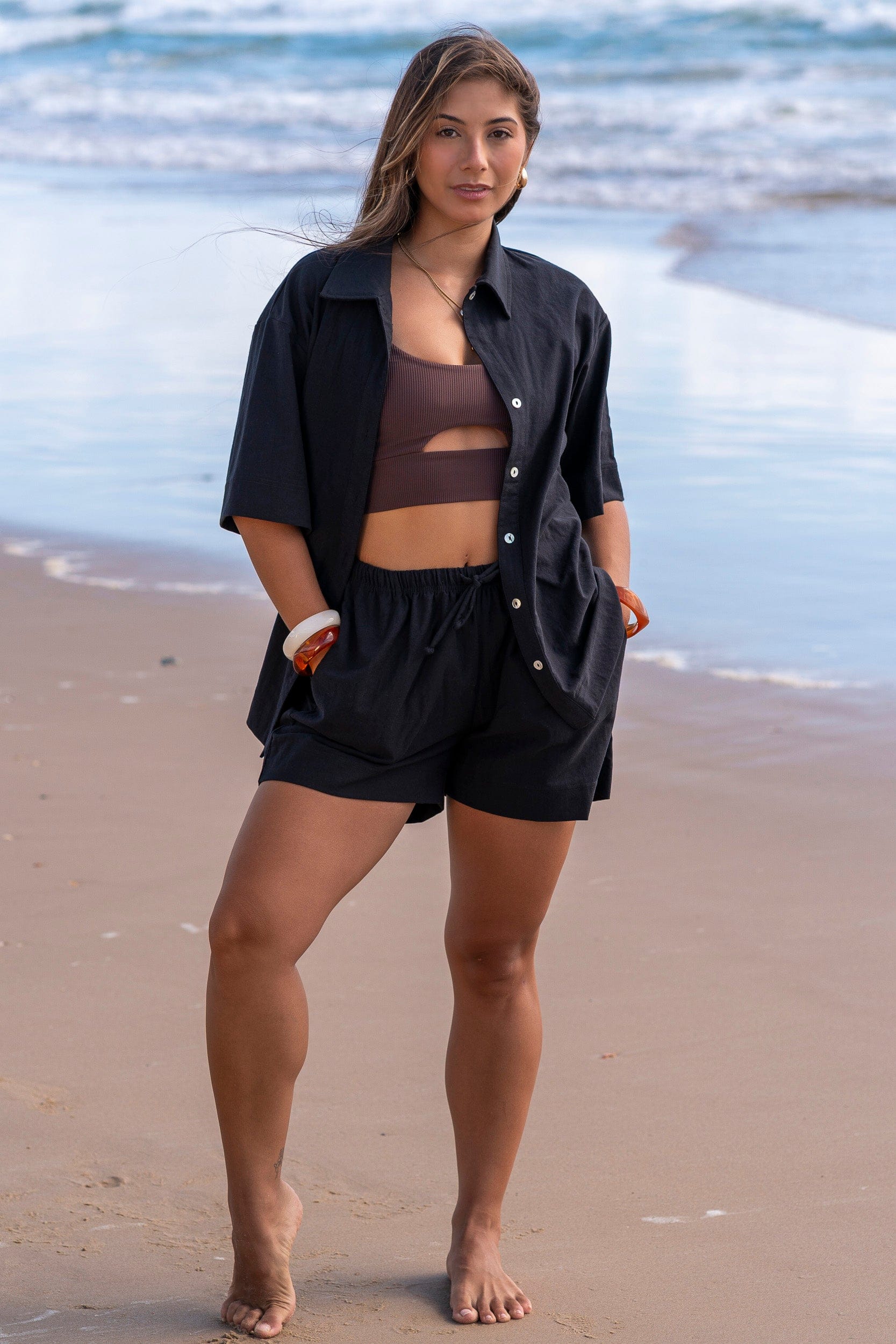 Night Linen Blend Shorts