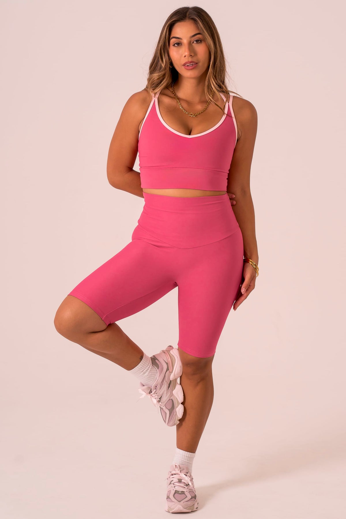 Raspberry Dynamic High Waisted Bike Shorts