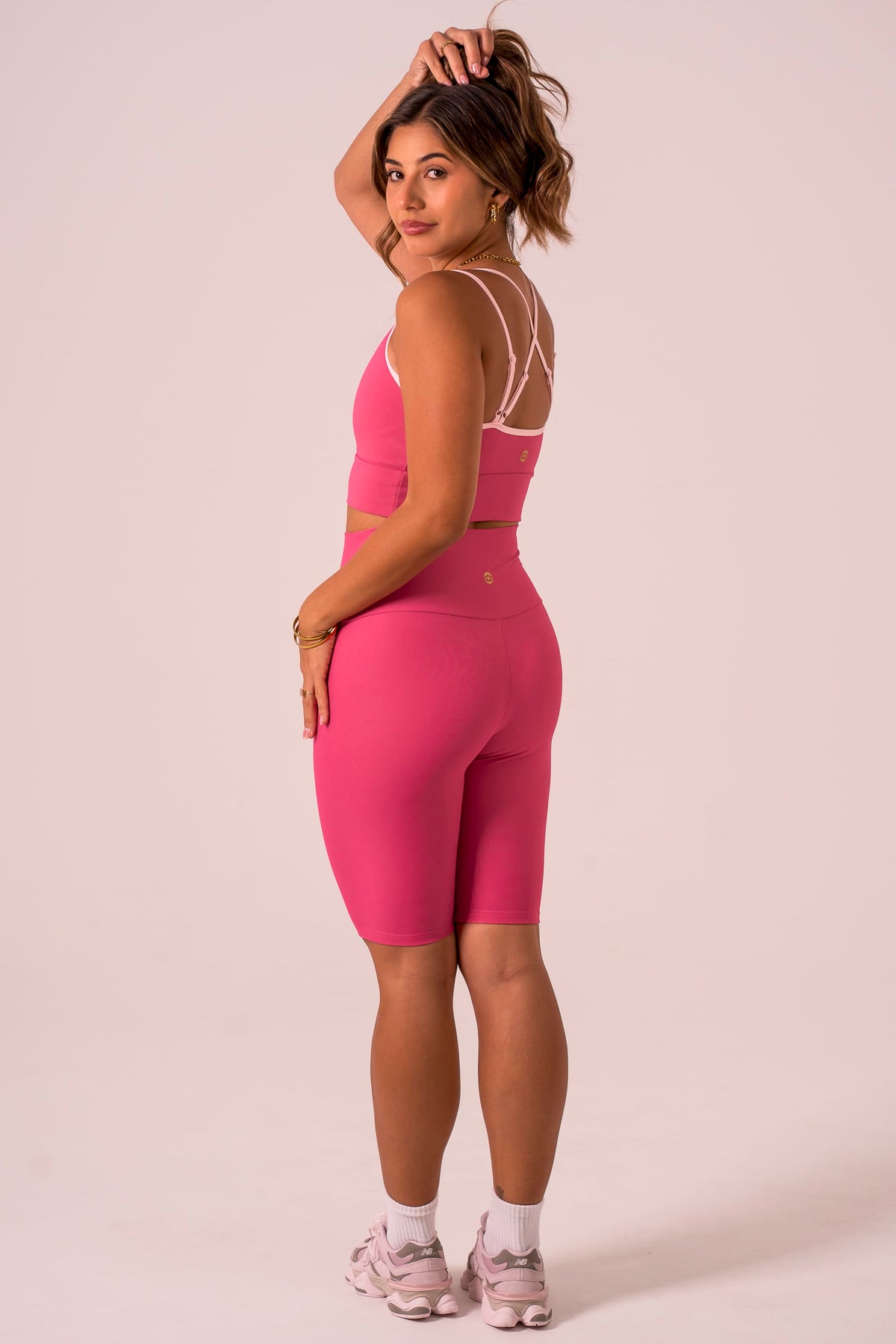 Raspberry Dynamic High Waisted Bike Shorts