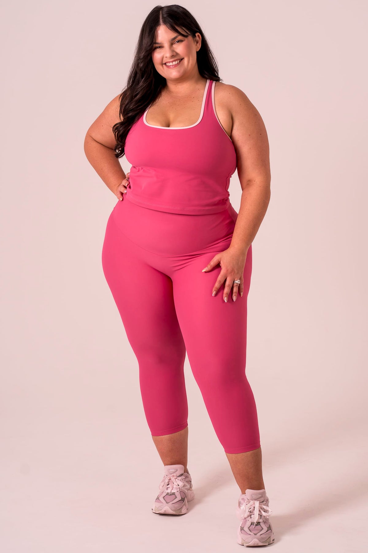 Raspberry Dynamic High Waisted Capri Leggings