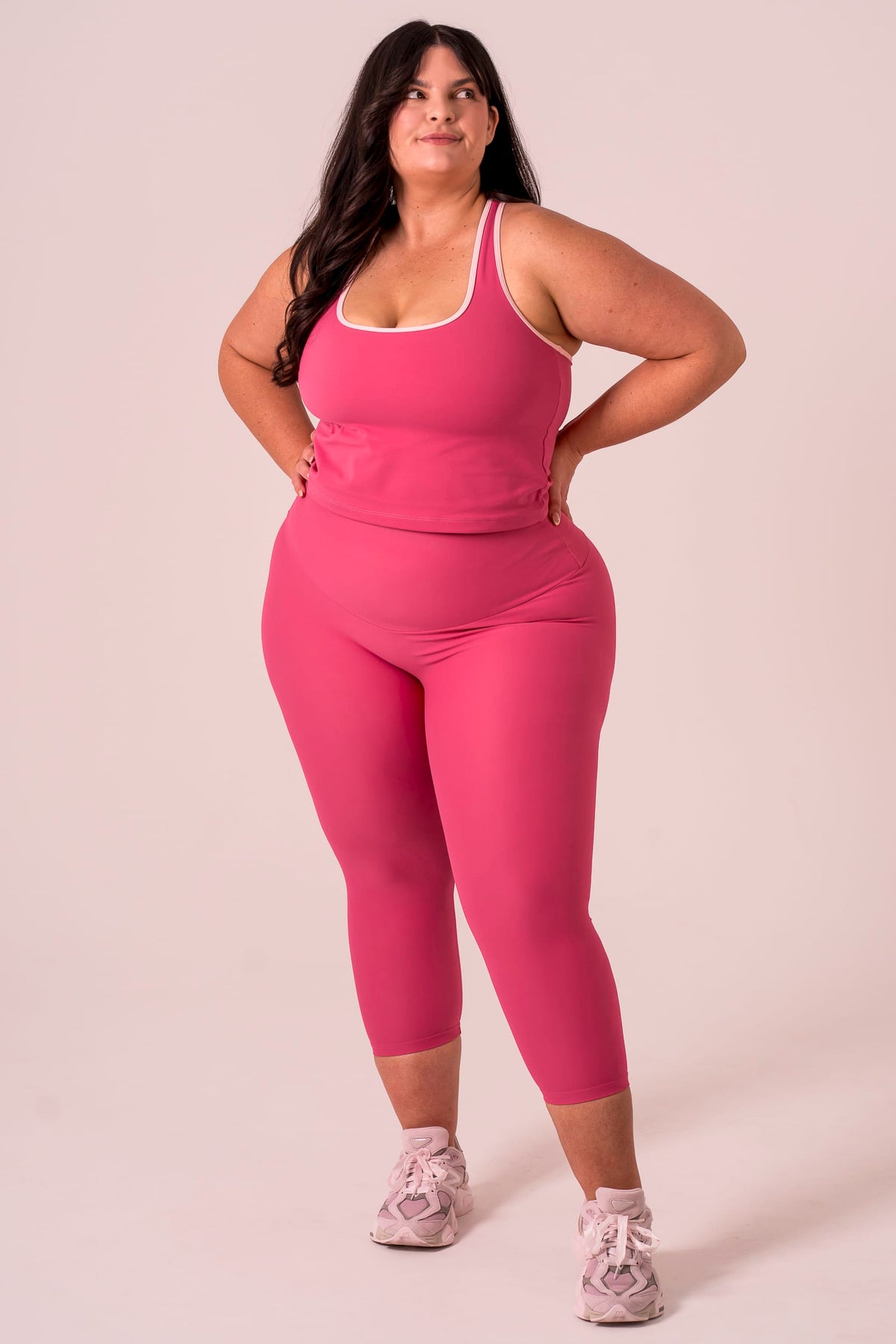 Raspberry Dynamic High Waisted Capri Leggings
