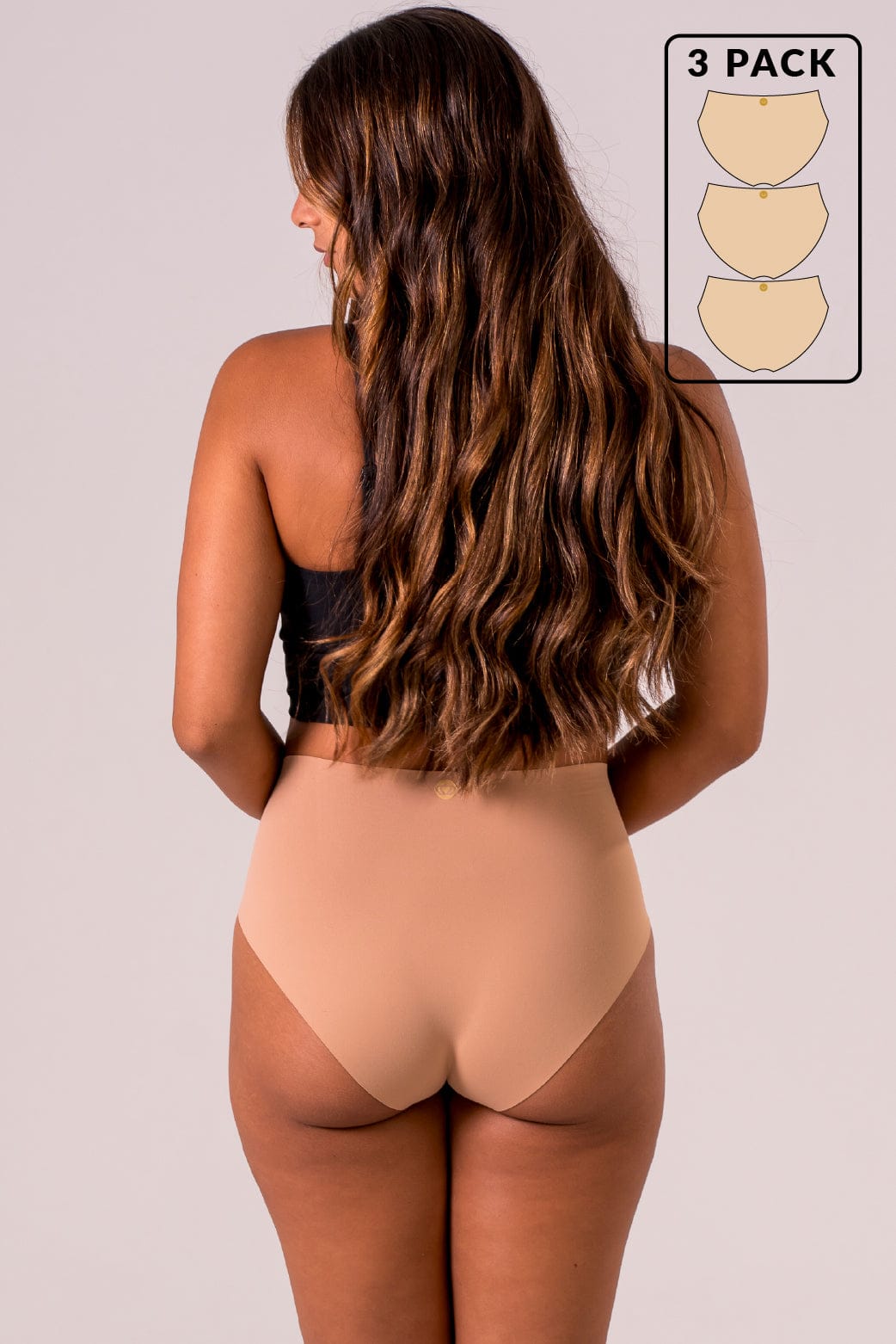 Sand Luxe High Rise Brief Underwear 3 Pack