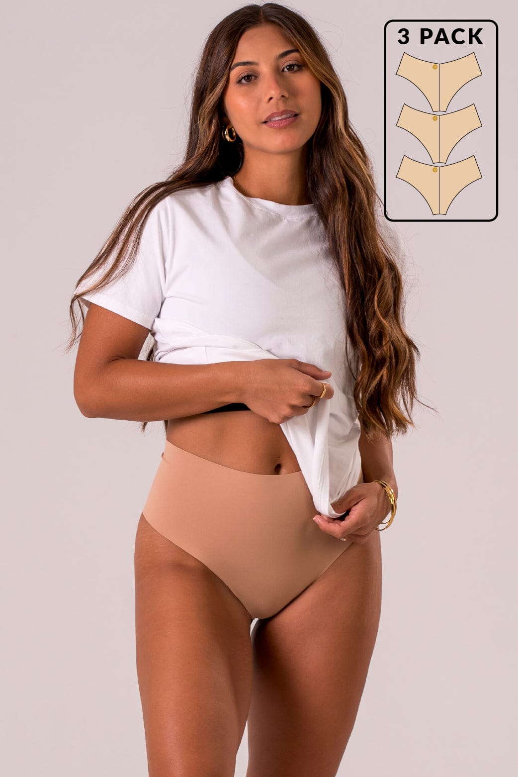 Sand Luxe High Waisted Underwear 3 Pack