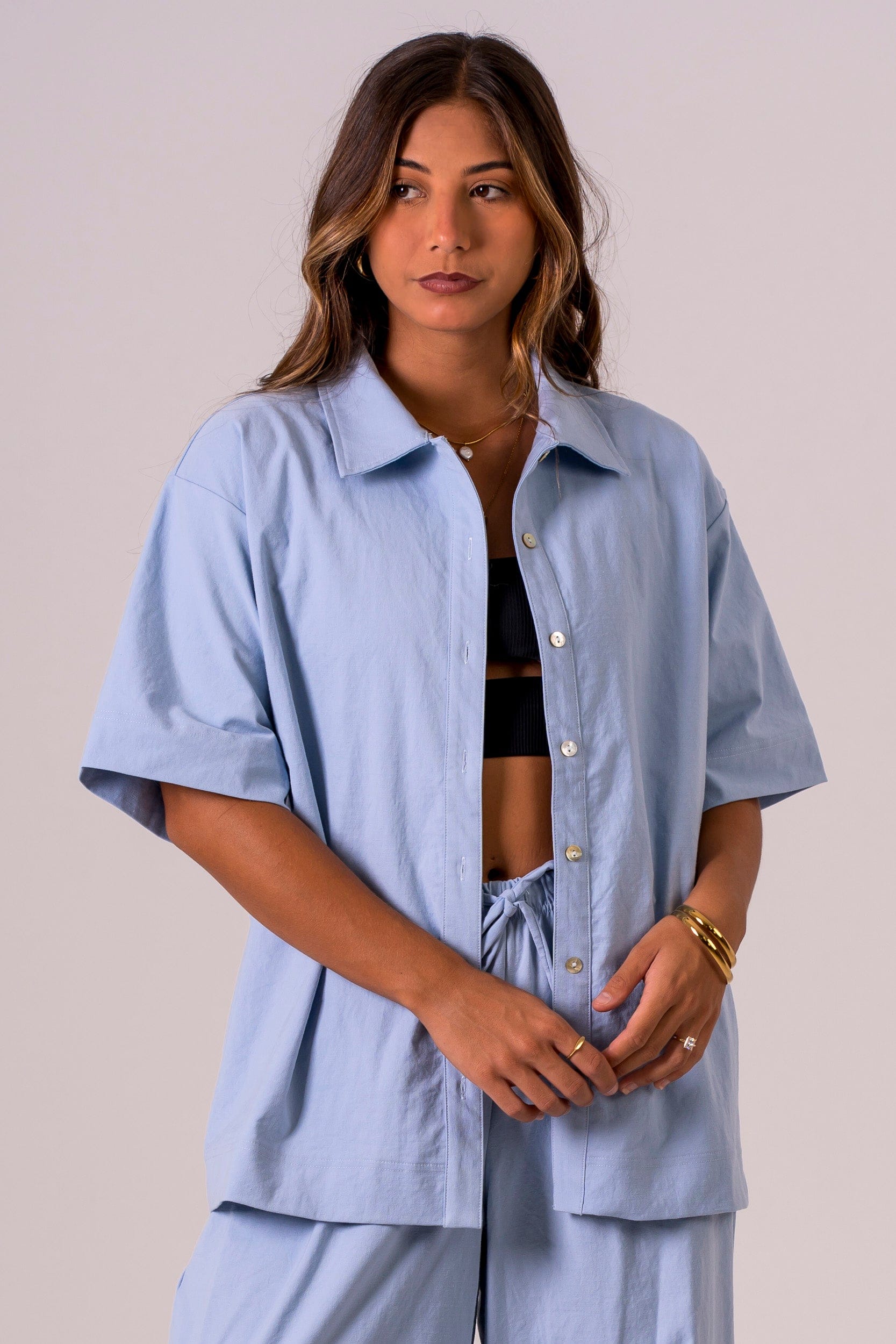 Sky Linen Blend Shirt