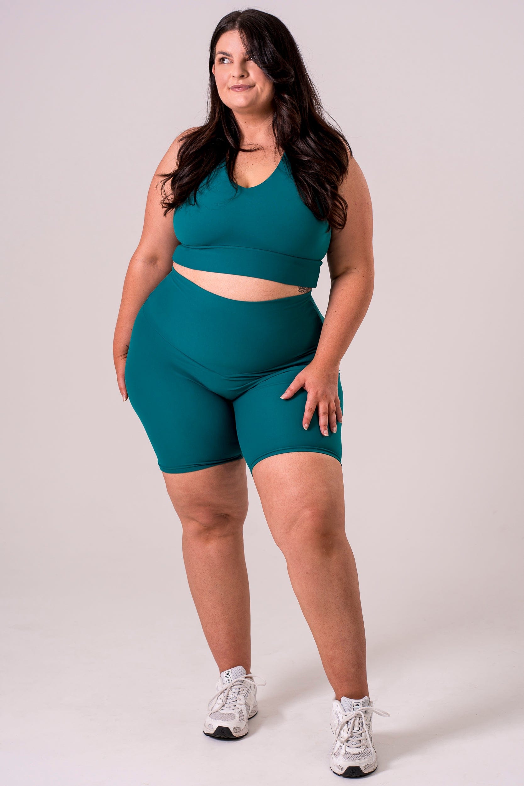 Teal Dynamic High Waisted Booty Shorts