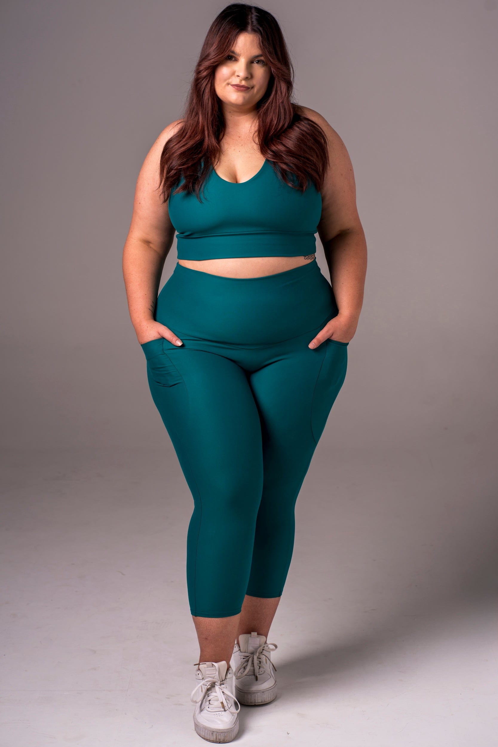 Teal Leggings Pocket Size Inclusive Stylish