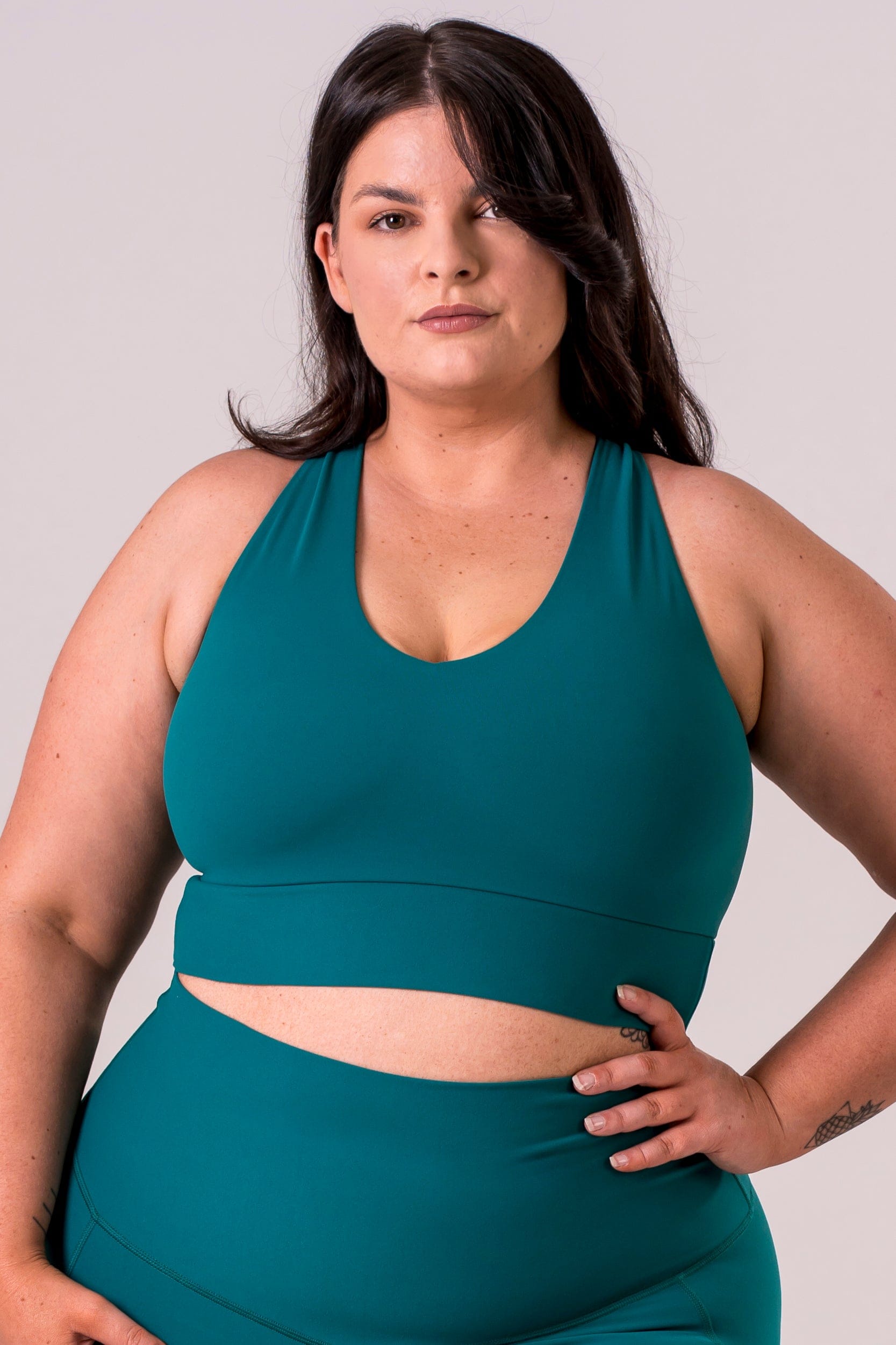 Teal Dynamic Sports Crop