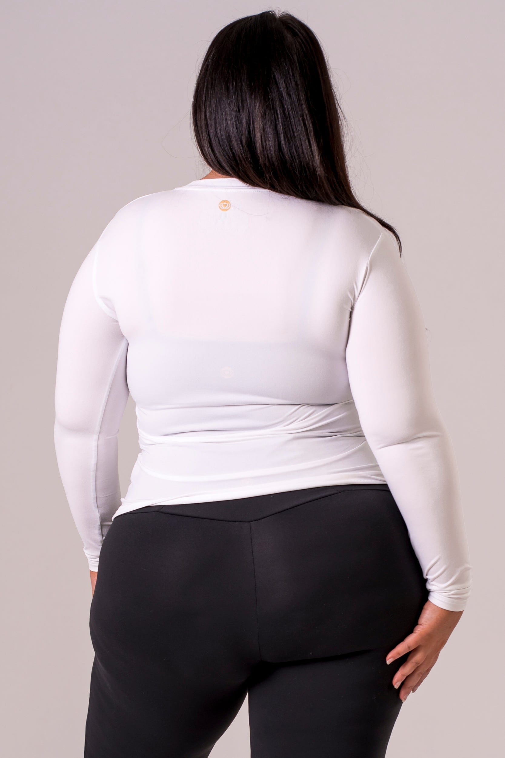 White Fitted Long Sleeve Tee