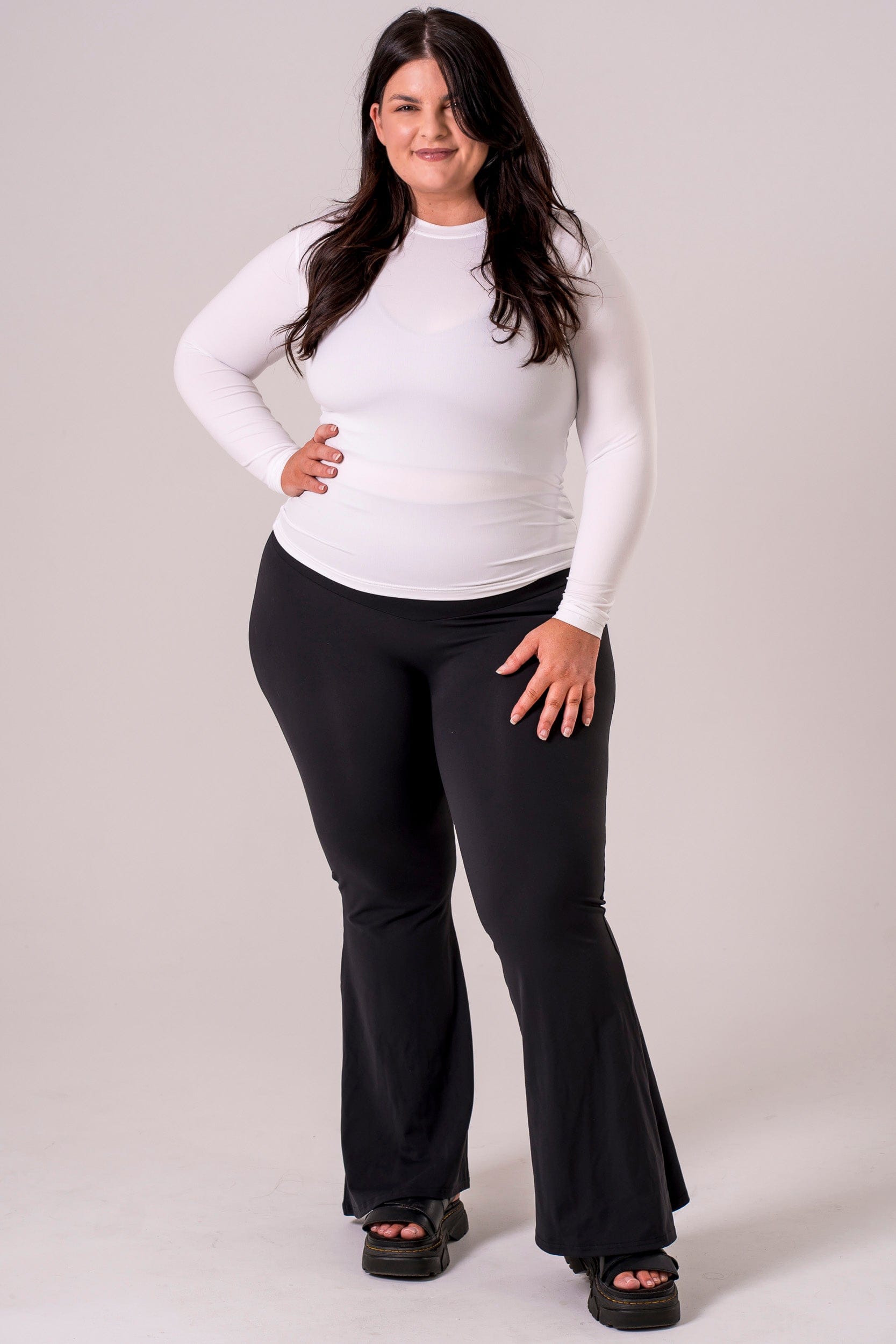 White Fitted Long Sleeve Tee