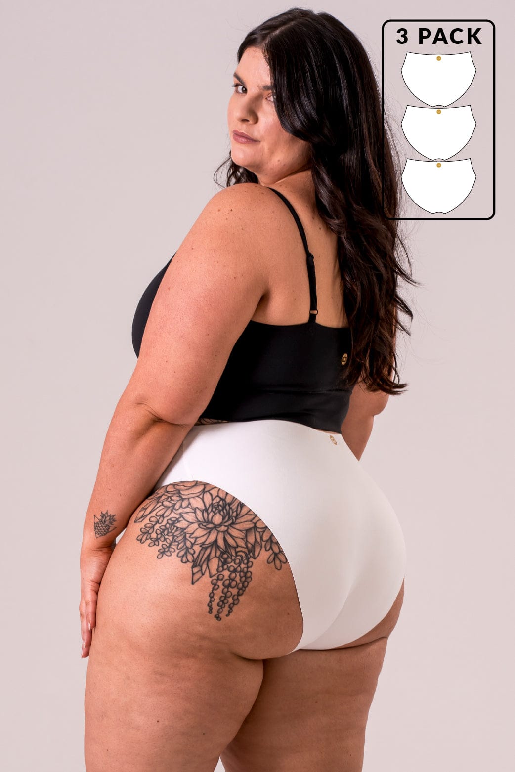 White Luxe High Rise Brief Underwear 3 Pack