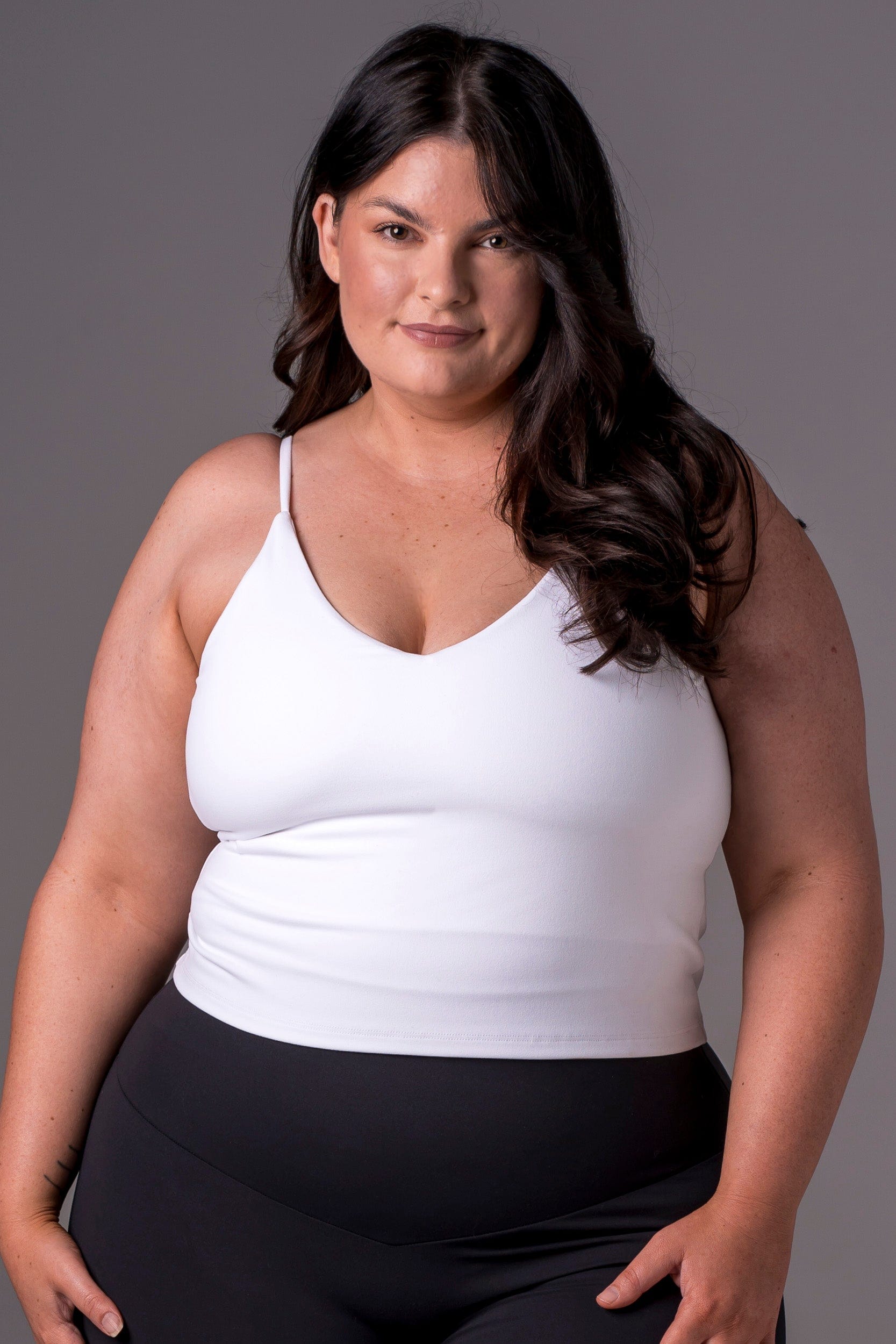 White Luxe Longline Crop