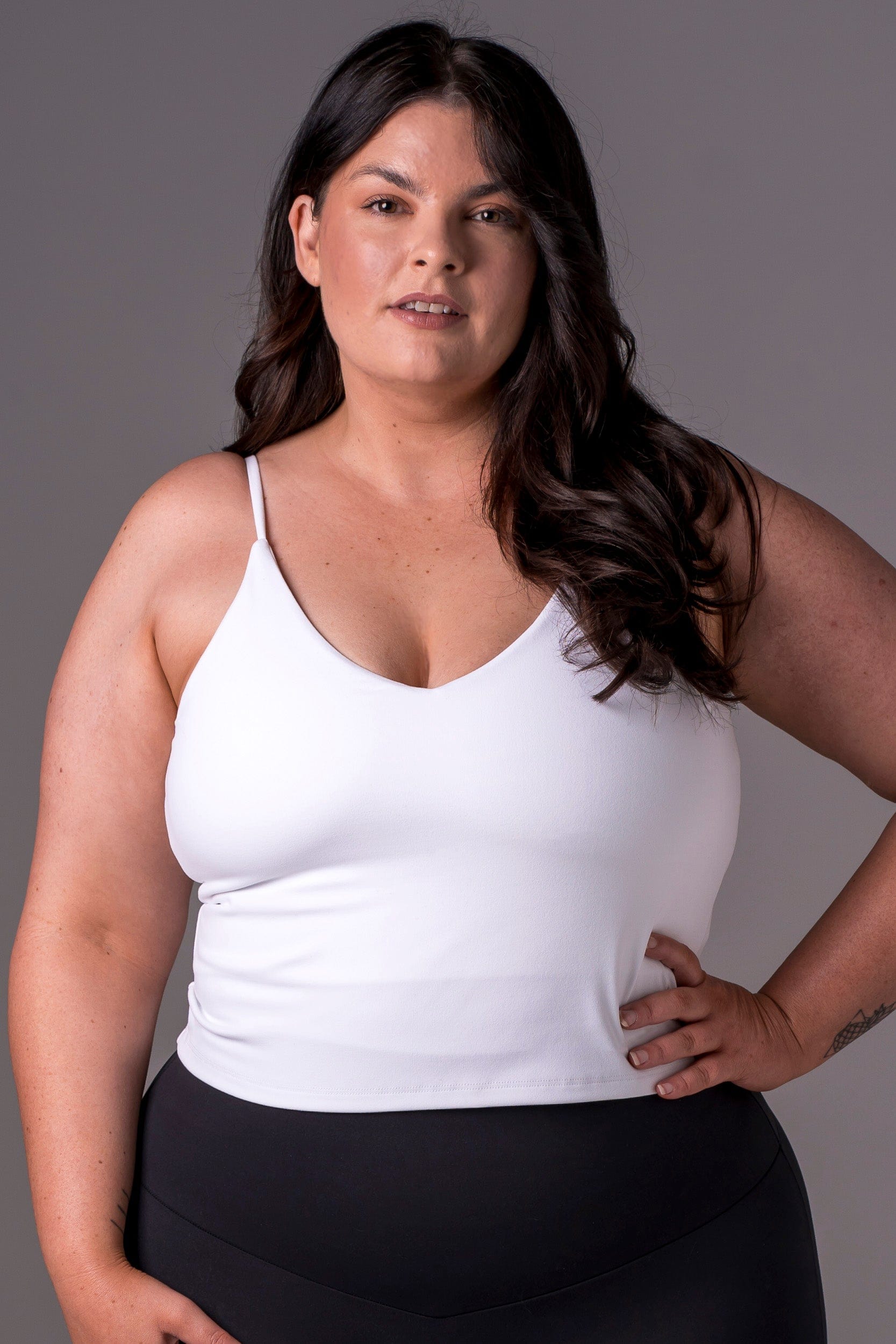 White Luxe Longline Crop