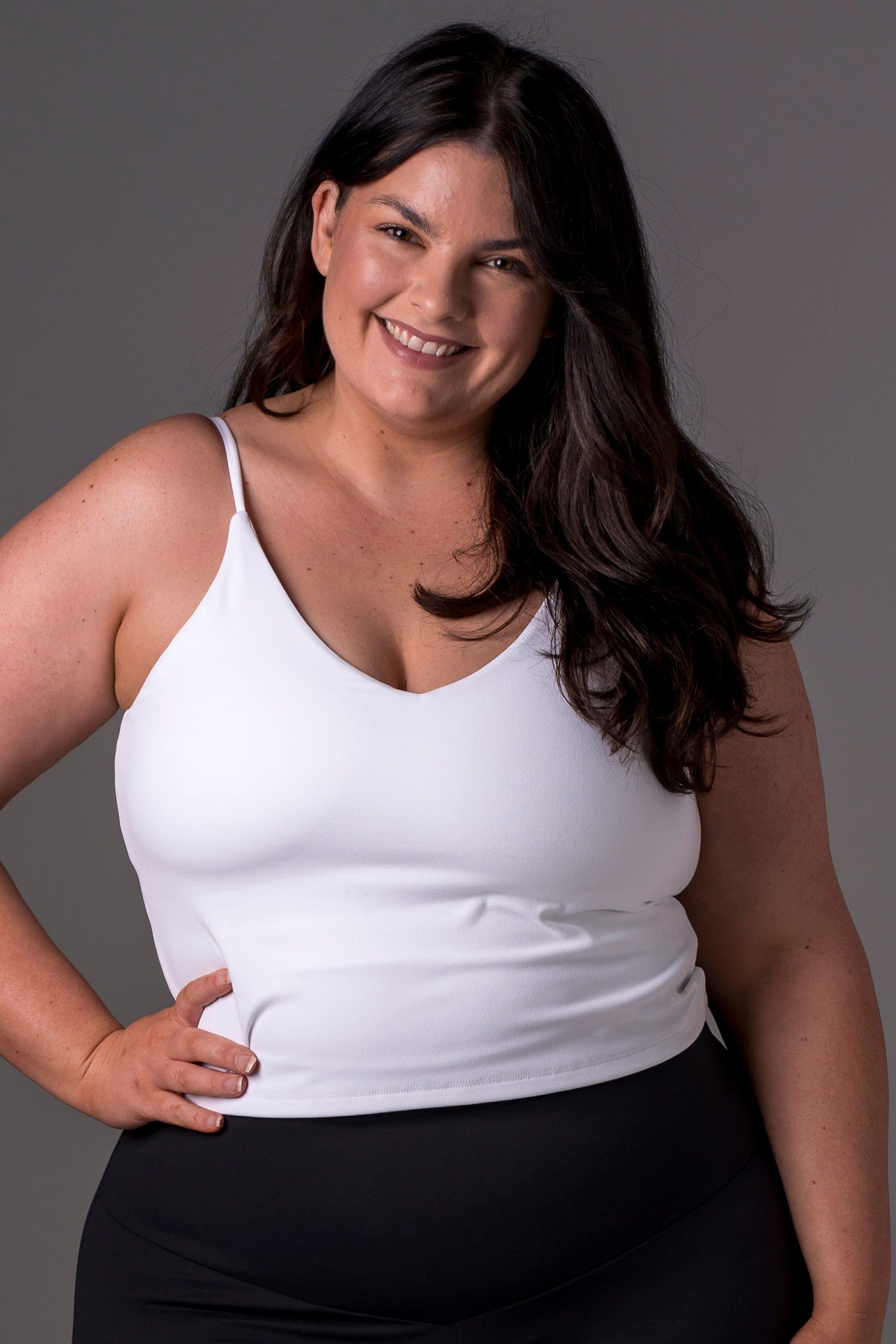 White Luxe Longline Crop