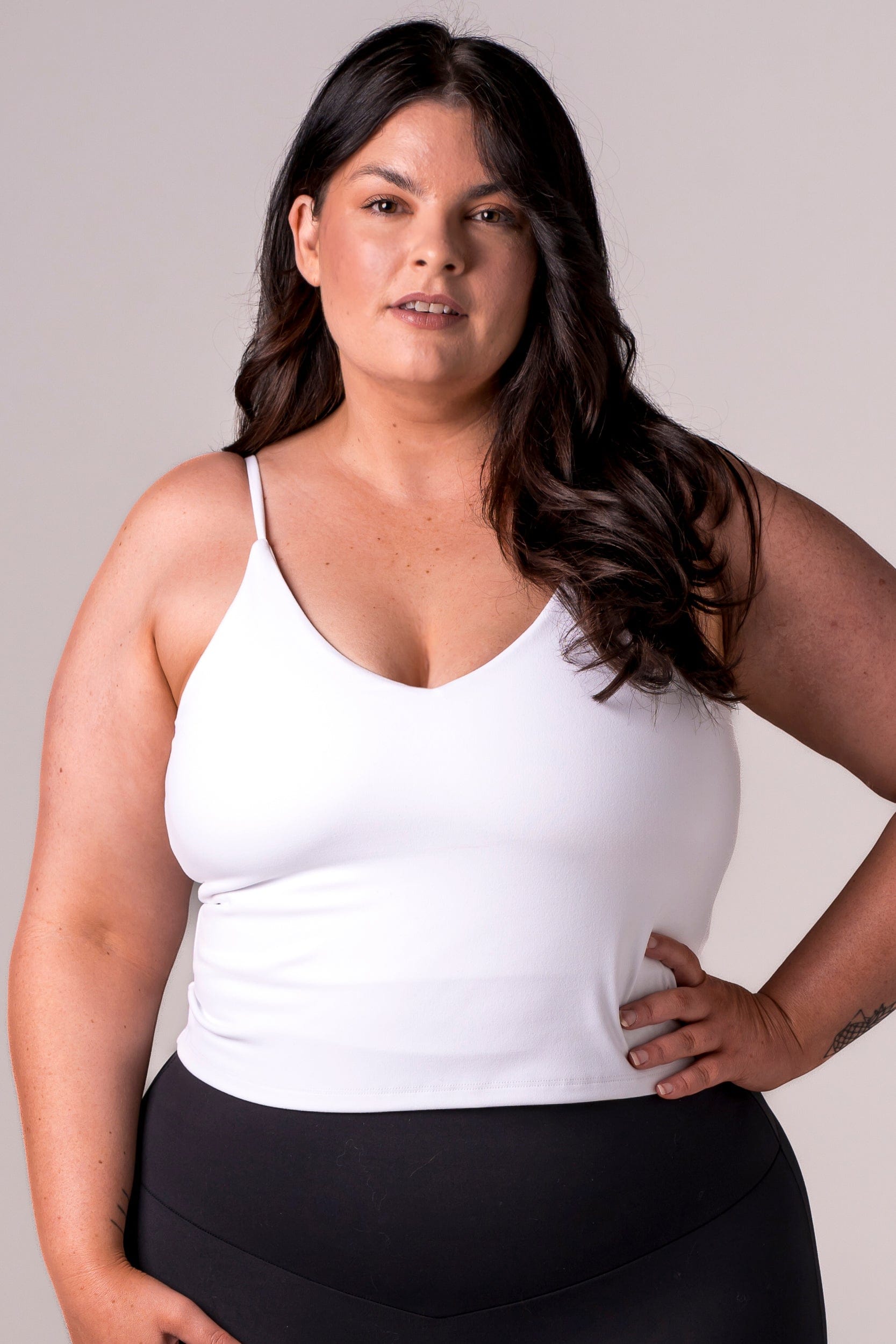 White Luxe Longline Crop