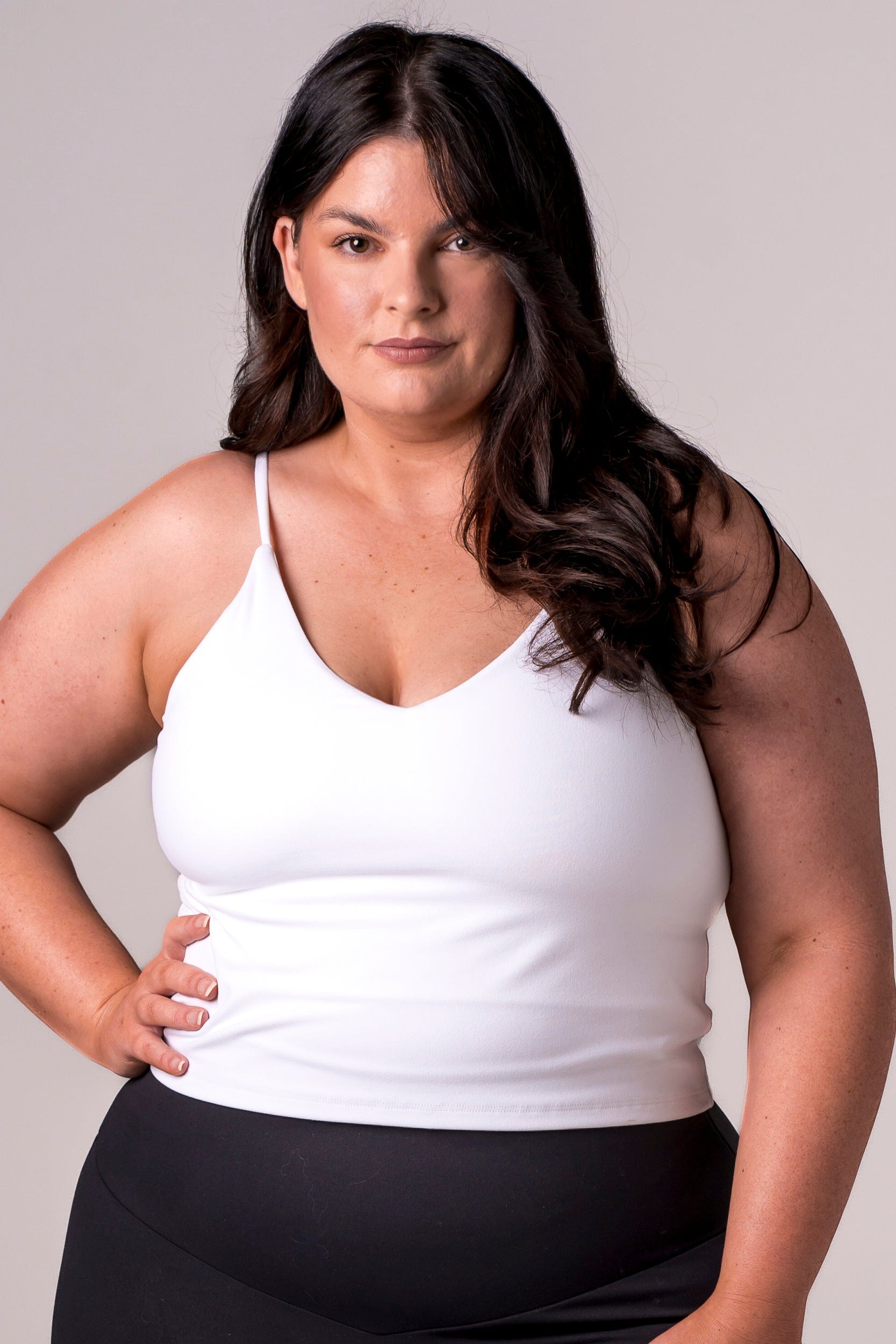 White Luxe Longline Crop