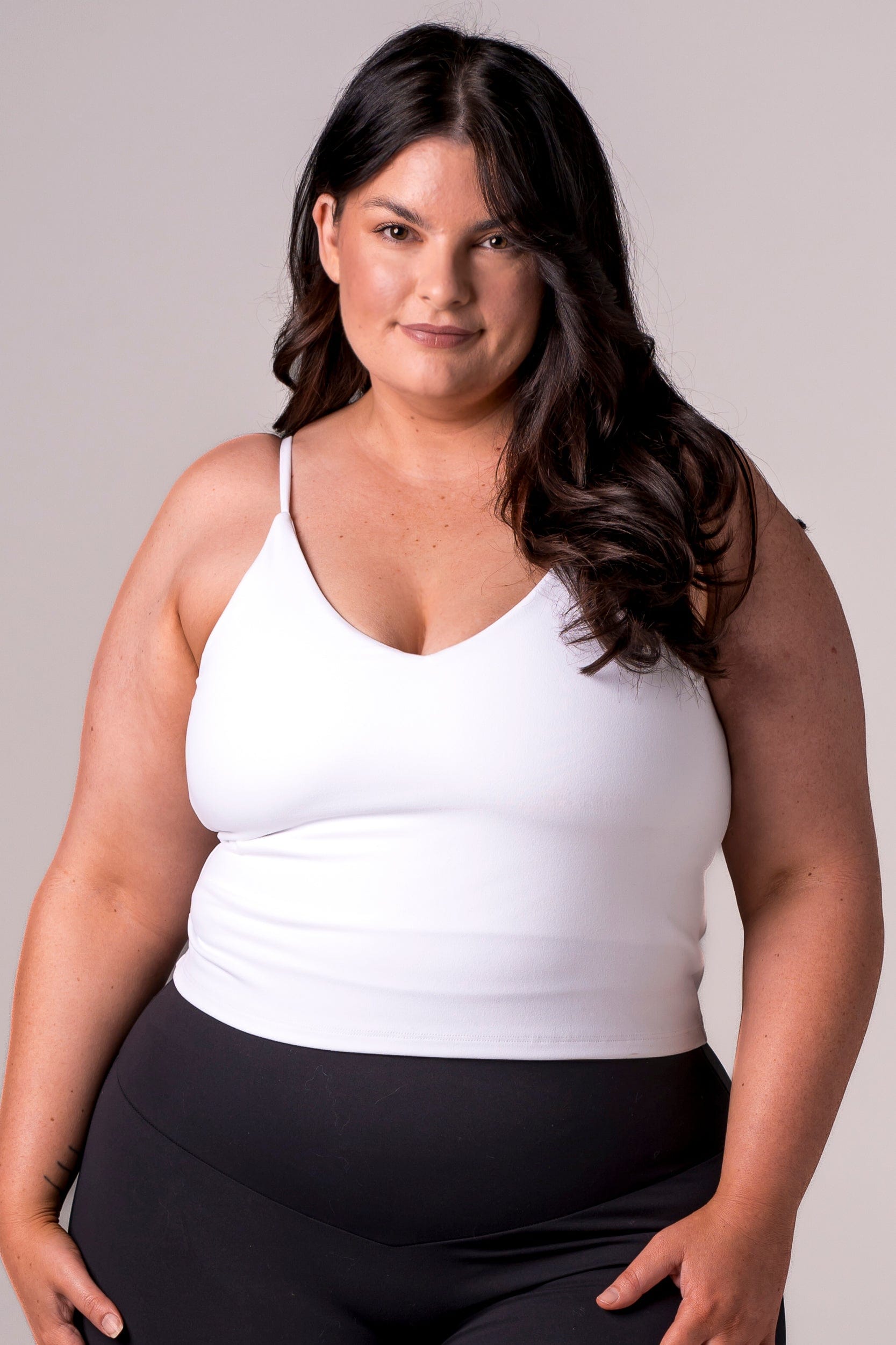 White Luxe Longline Crop