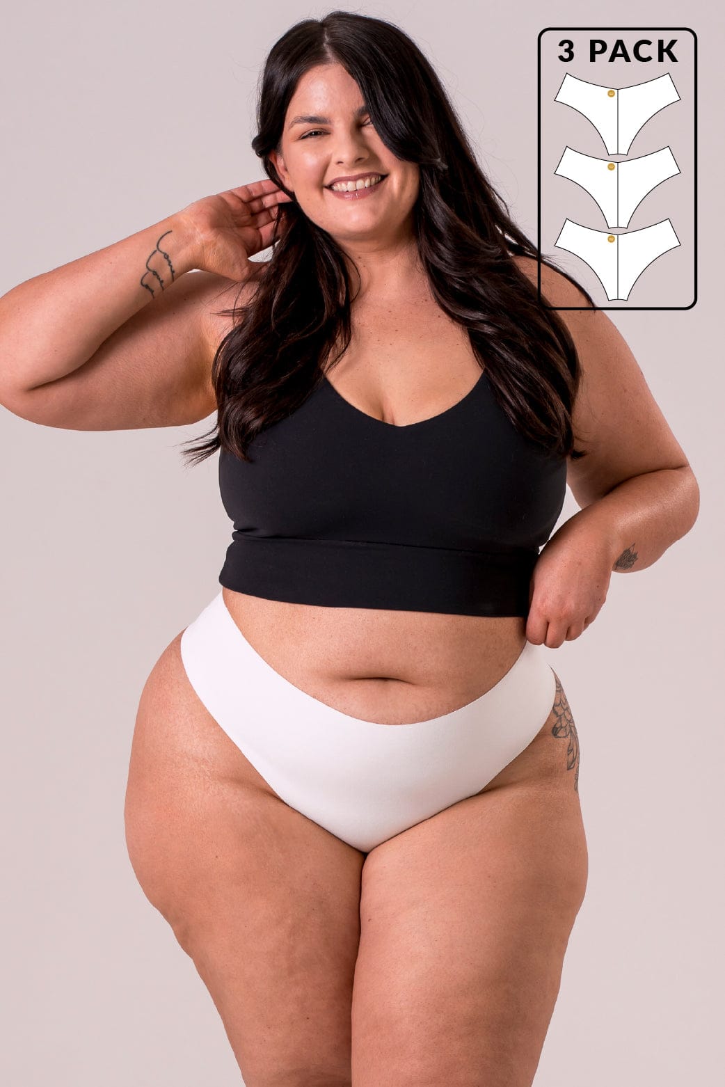 White Luxe Underwear 3 Pack