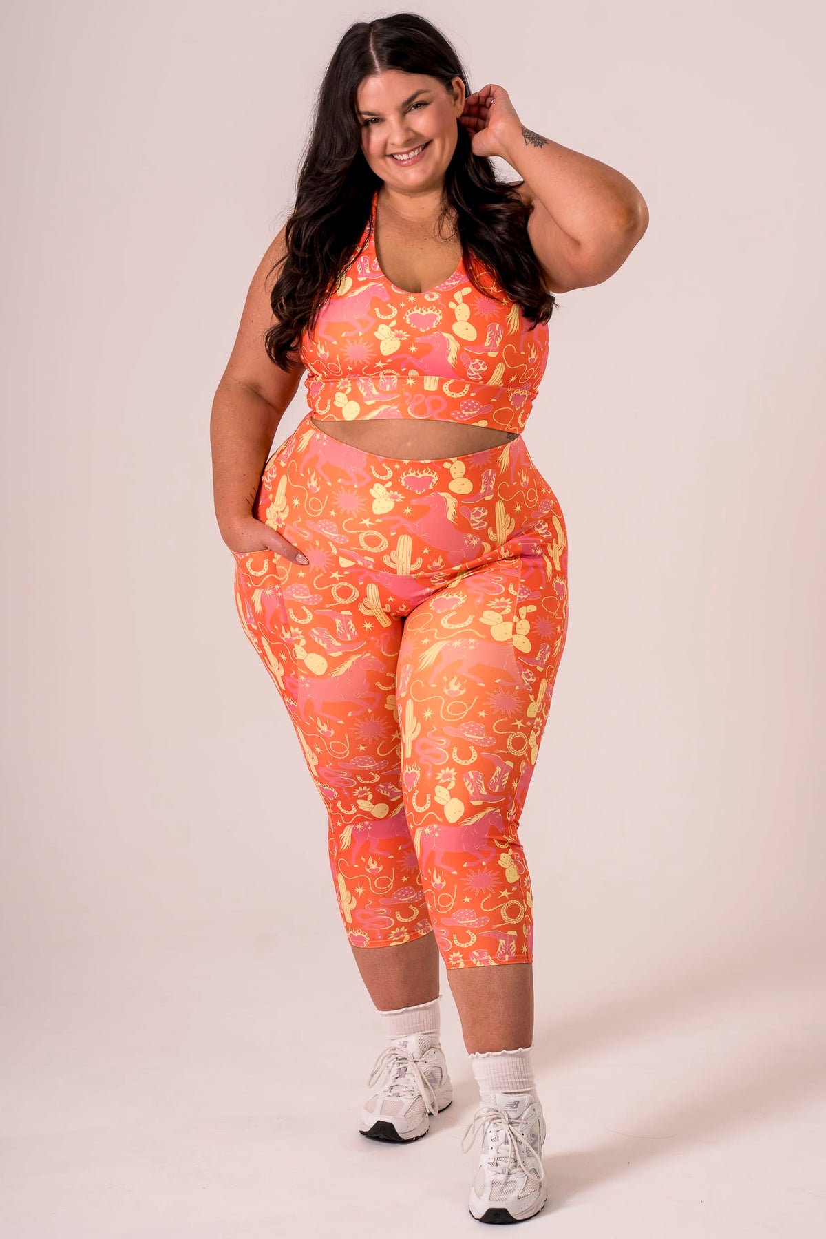 Wild West Dynamic High Waisted Pocket Capri Leggings